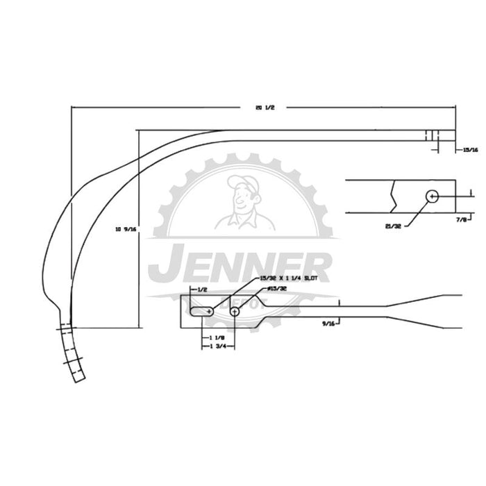Edge Formed Cultivator Shank 13" Clearance