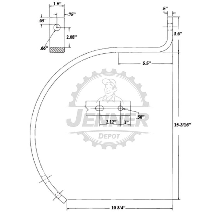 Field Cultivator Shank 15-3/4"