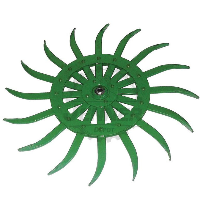 21" Green Rotary Hoe Wheel