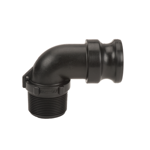 1½" 90° Male Adapter x 1½" Male Thread Poly Cam Lever Coupling