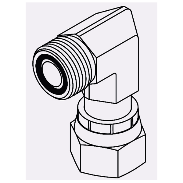 Hydraulic Fitting - 90° Elbow - #8 FORF to #8 MORF