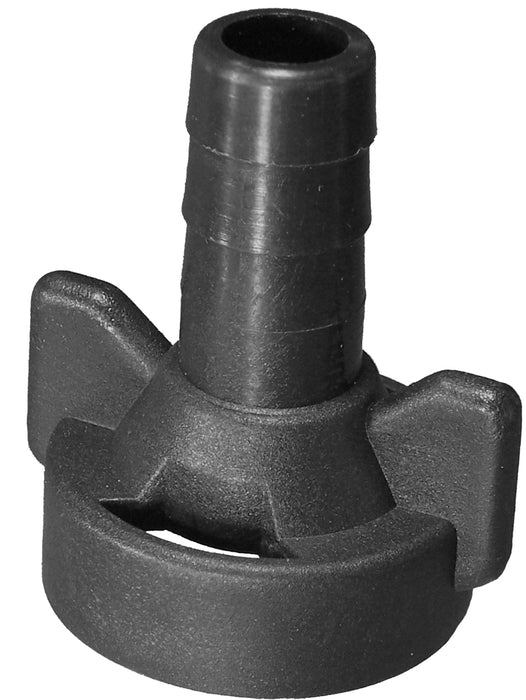 Cap Assembly, 1/2" Hose Barb, Black with  Adapter and Viton®  O-Ring