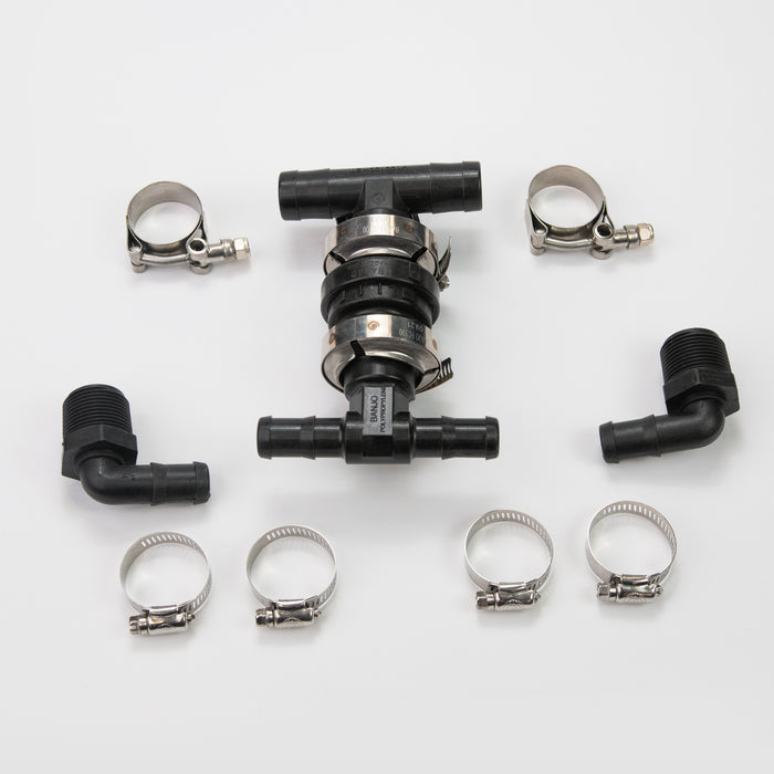 Kit, Dual 90 deg NPT fittings w/ Check Valve Tee (Center Fed)