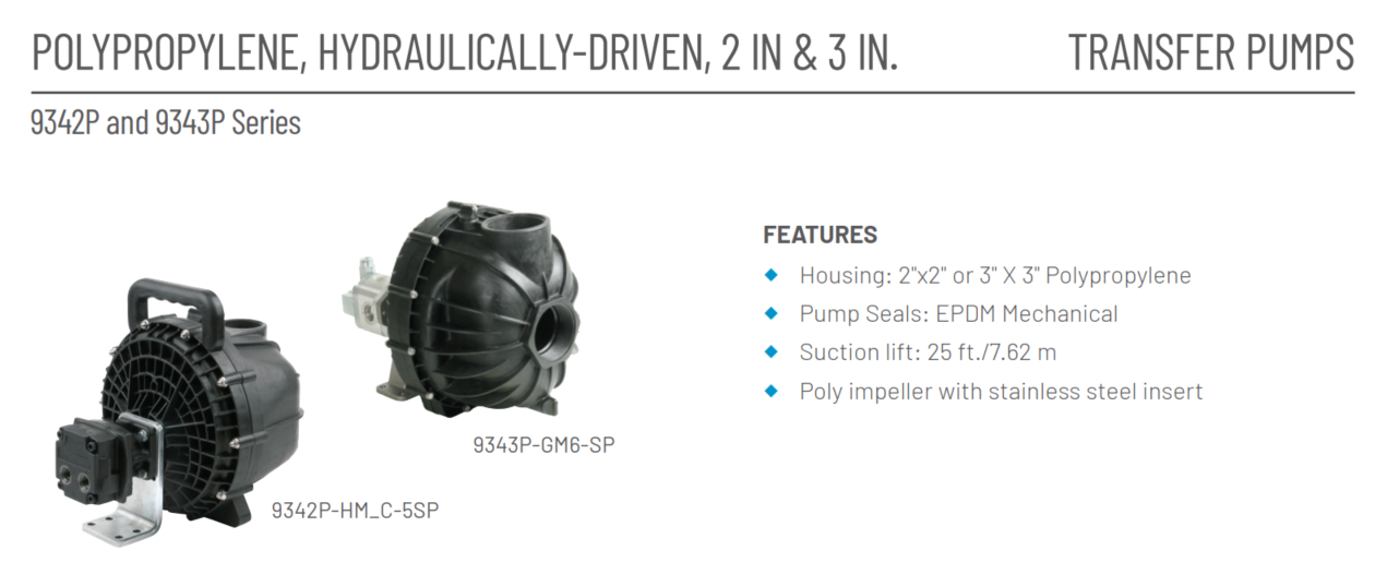 Poly 3 x 3 Hydraulic Transfer Pump