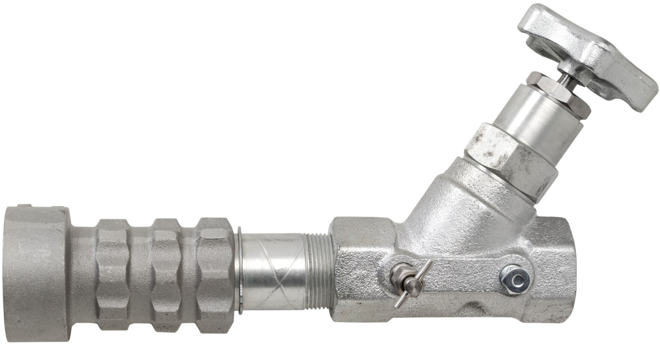 1-1/4" Globe Valve with 2-1/4" Acme Long Coupling