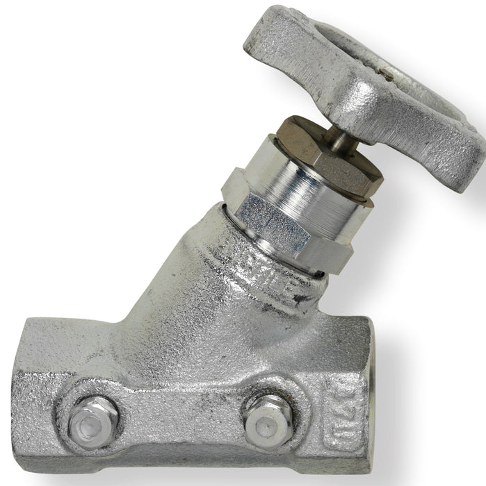 Globe Valve 1" Female Pipe Thread - 1/4" Plugged