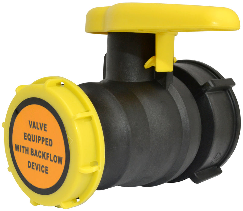 IBC Valve 2" Cam Viton Seal Yellow Cap 75MM Collar Thread Check Valve with  Label On Cap