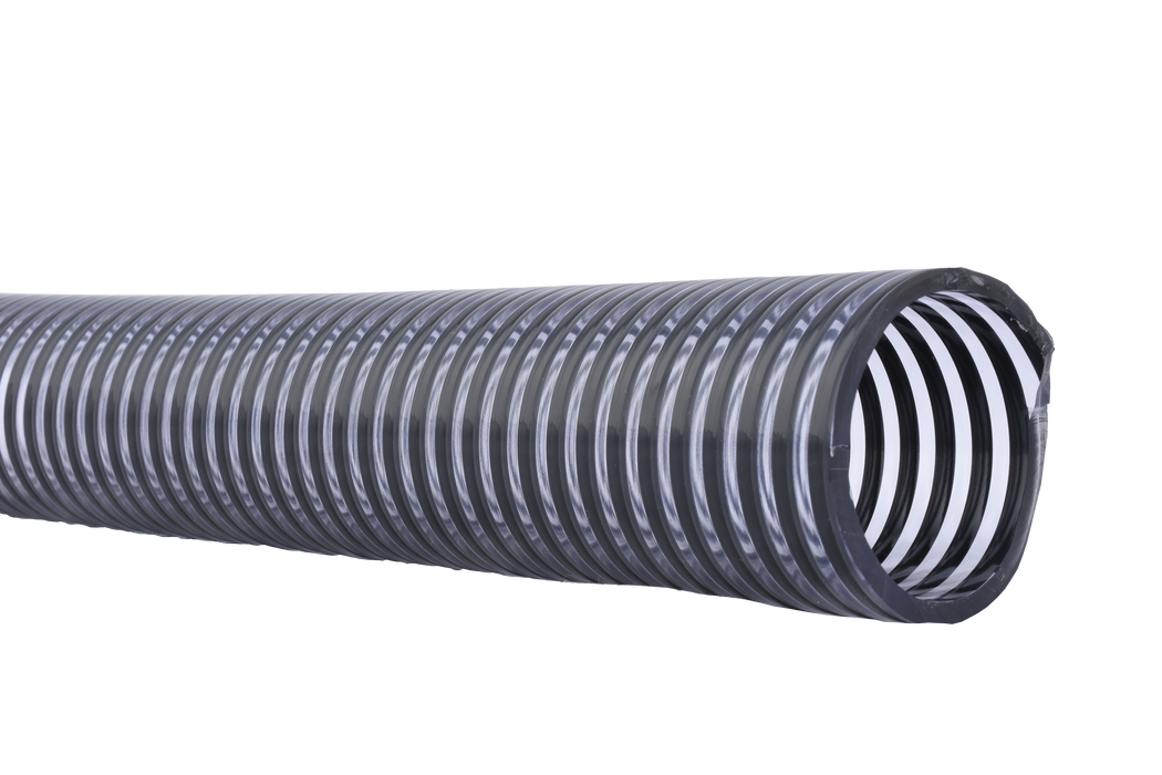 1-1/4" Black & Clear PVC Suction and Discharge Hose 100'