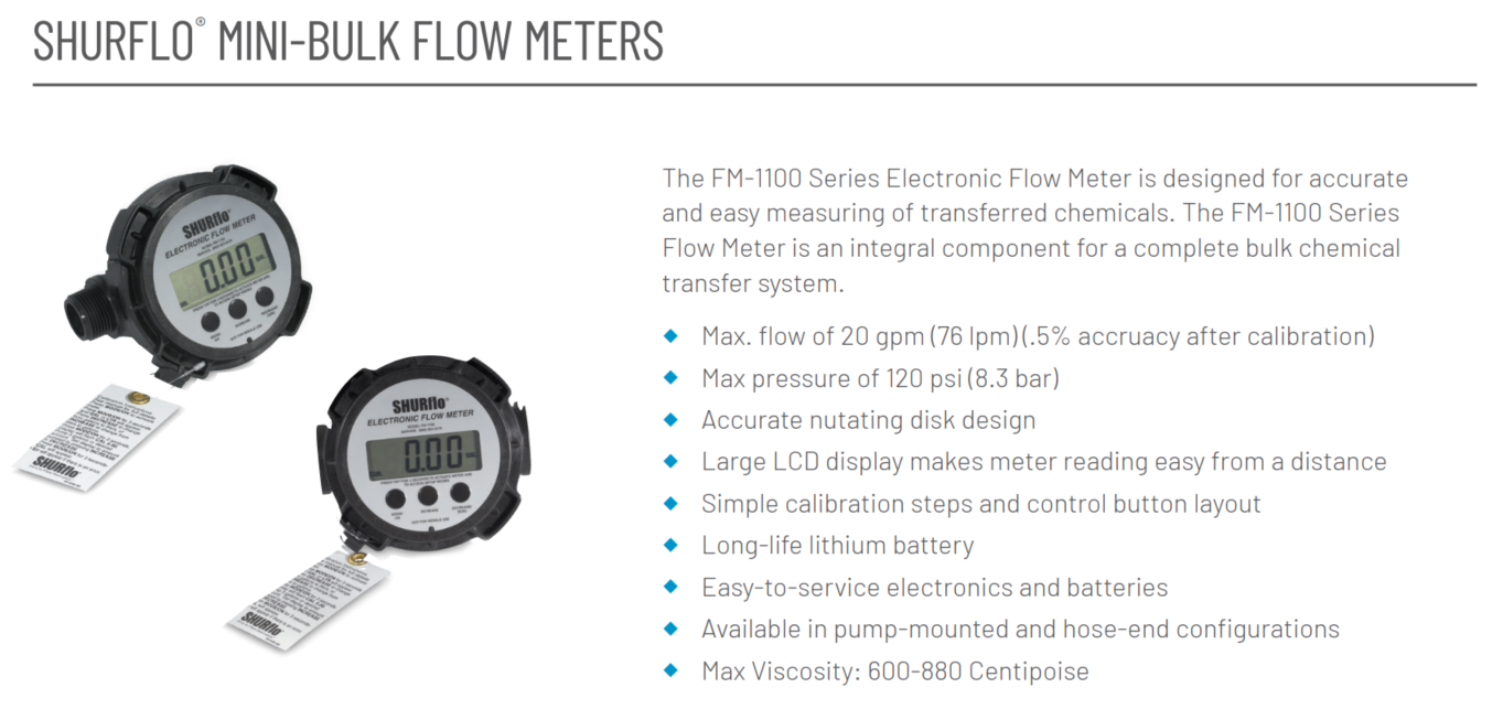 Meter Assembly 90 Degree Shurflo Chemical