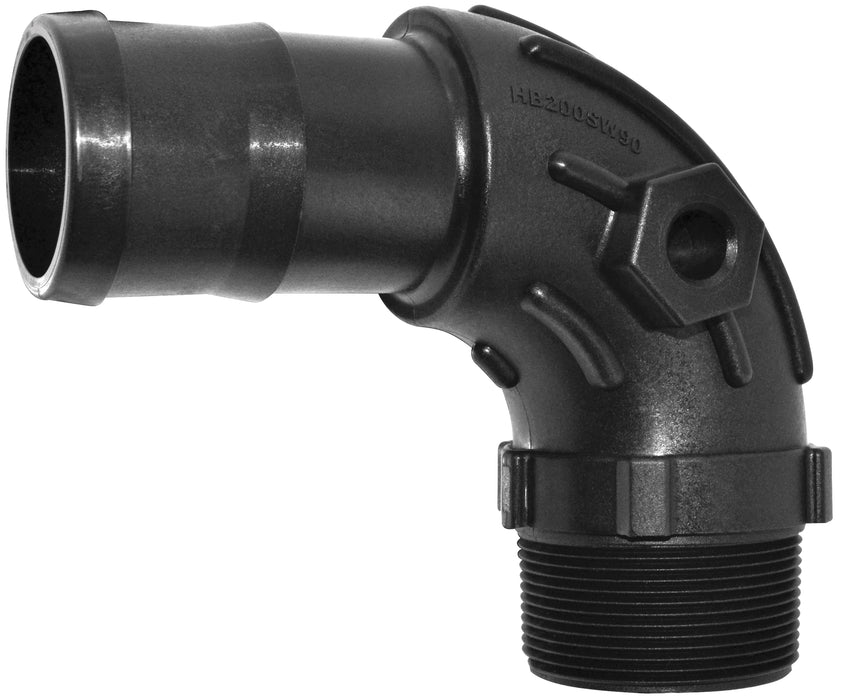 1" Male NPT x 1" Hose Barb Elbow