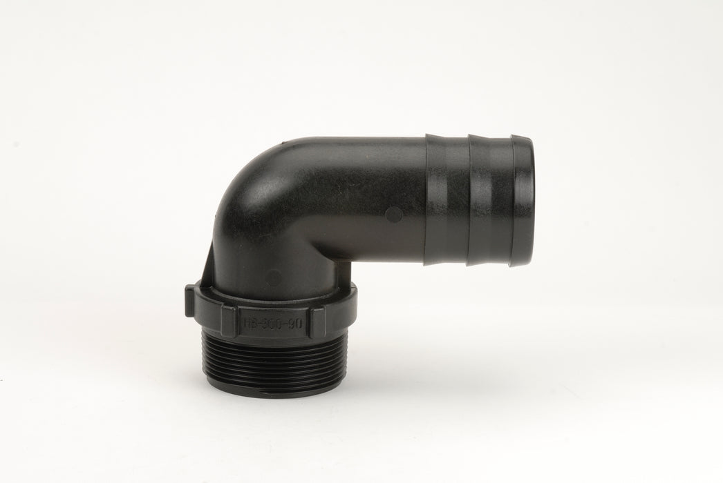 3" Male Thread x 3" 90° Hose barb