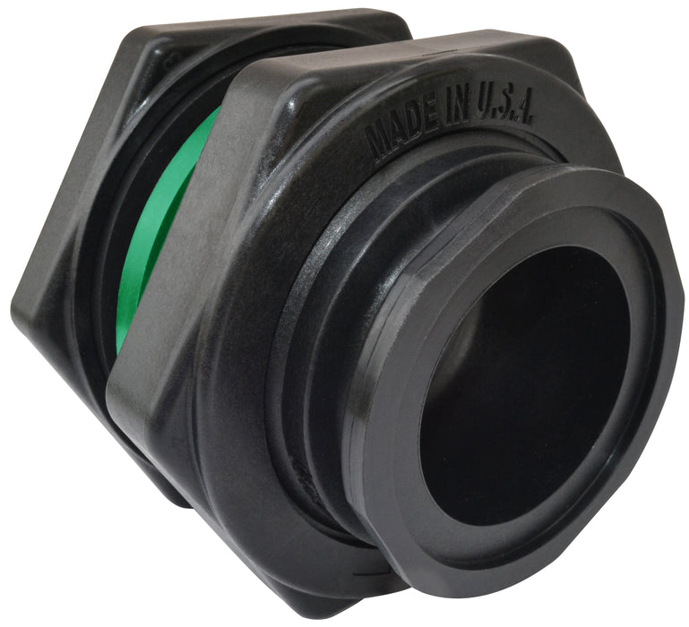 Manifold Bulkhead Fitting 3" Flange Female Pipe x 3" Female NPT with  Viton