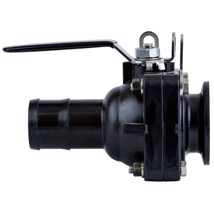 2" Female Pipe Flange x 2" Hose Barb- Full Port,  Stainless Steel