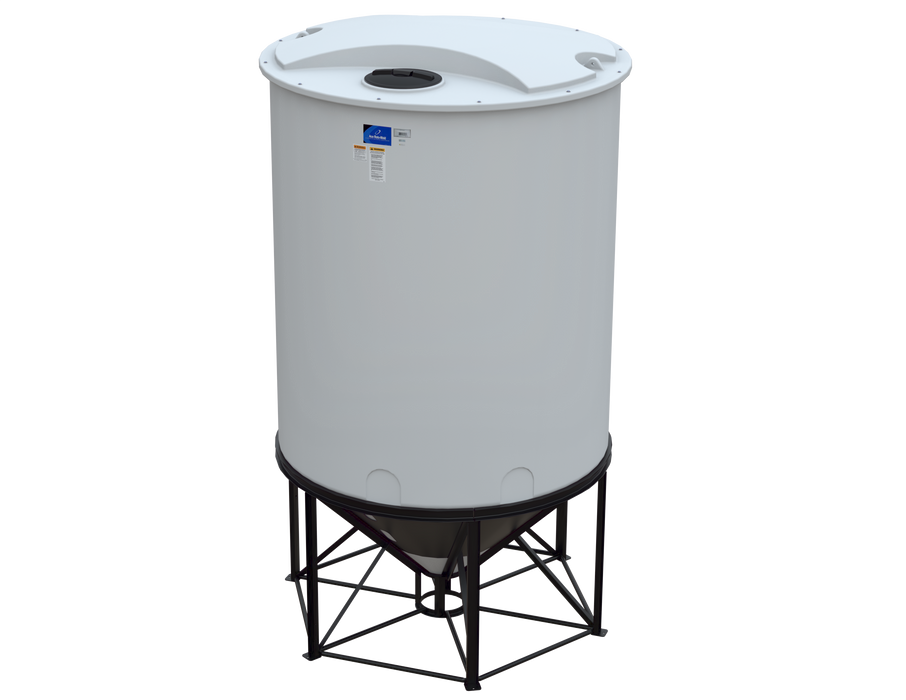 840 Gallon Open Top Cone Bottom Tank 15° Bolt-On Top