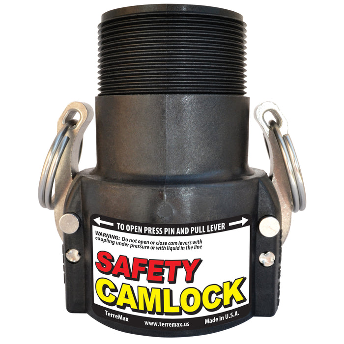 Safety Cam Lock (B) 1 1/2" Female Coupler x 1 1/2" Male NPT