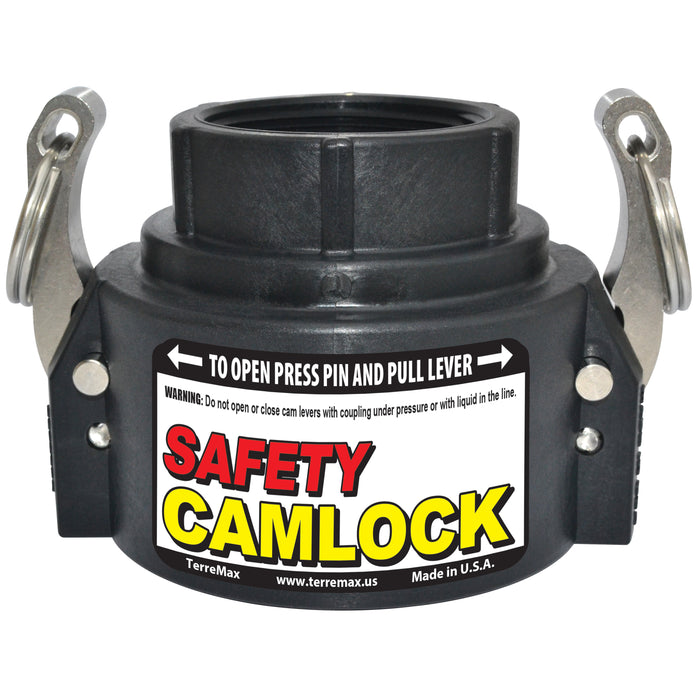 Safety Cam Lock (D) 3" Female Coupler x 2" Female NPT