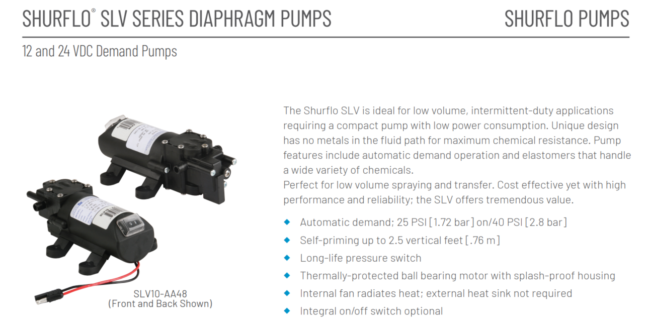 Shurflo SLV Series Diaphragm Pump