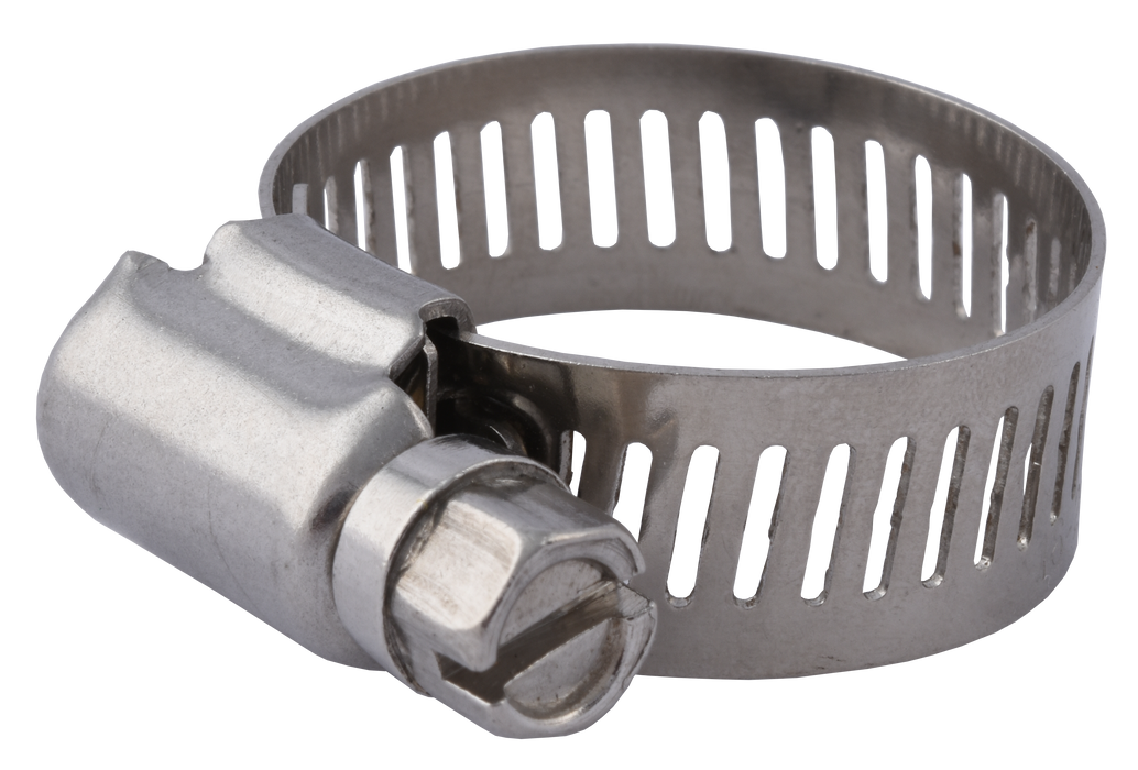Stainless Steel Metric Hex Head Worm Gear Clamp (.55"–1.06")