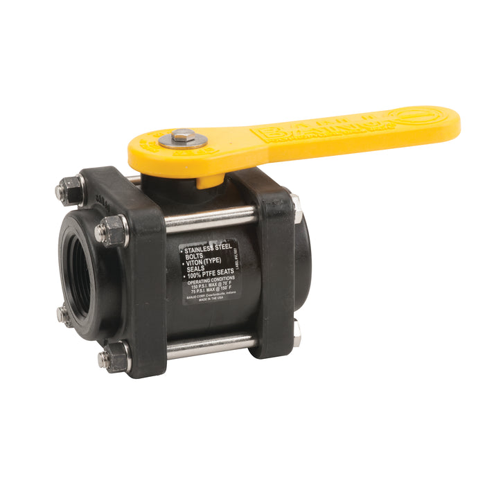 Ball Valve 1 1/4" Full Port 4 Bolt with  Yellow Handle