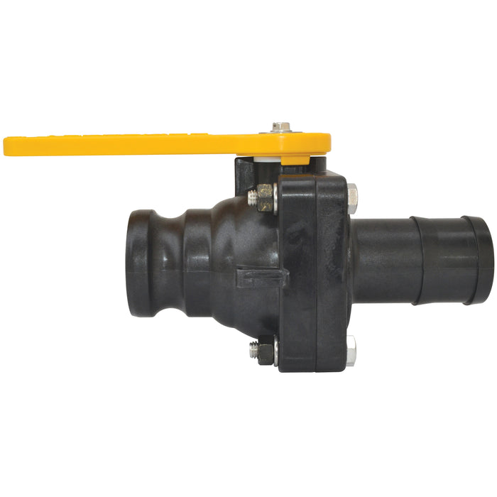 Ball Valve Short Series Full Port 2" Male Adapter x 2" Hose Barb