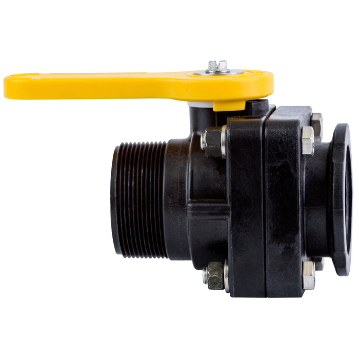 Ball Valve Short Series Standard Port 2" Male NPT x 2" Flange