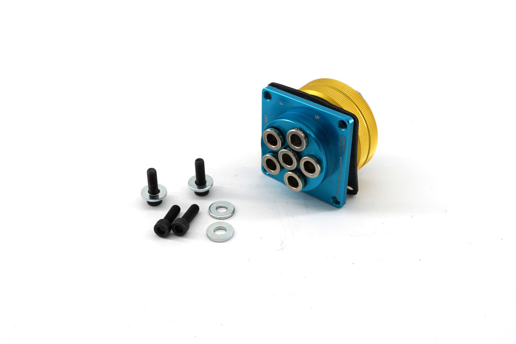 6 Port Flange Mount Push Connector